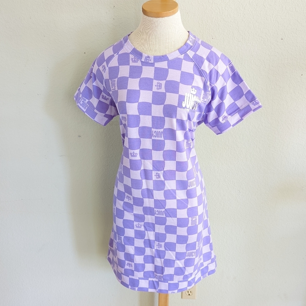 NWOT Juicy Couture XL Lilac Sky Checked “Preppy” Mini/Bodycon Dress - Picture 3 of 12